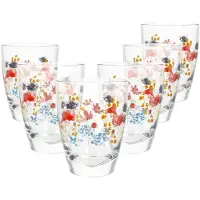 MamboCat 6x Marie Trinkgläser 220ml H10,5cm Saft-Gläser Limo-Glas Wasser Softdrink Blumen