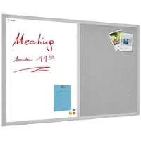 Allboards Kombitafel Whiteboard + Kork grau 60x40 cm, GRAU