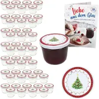 MamboCat 50er Set Sturzglas 230ml Einmachglas + TO-Deckel 82 Weihnachtstraum + Heft