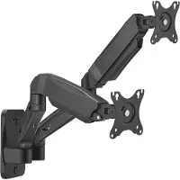 Dutzo Monitorarm für 2 Monitore (17"-32") - Wandmontage Version (Schwarz)