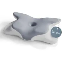 Juskys Nackenkissen - Memory Foam - Weiß / Grau - 2er-Set