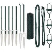 vidaXL Sechseckzaun mit Pfosten 10 x 0,4 m PVC-beschichteter Stahl
