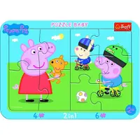 Trefl Baby-Puzzle Happy Piggy Peppa 2in1, 10 Teile