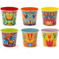 Excelsa Set Von 6 Espressotassen Mexican Flowers Porzellan 9 cl Bunt