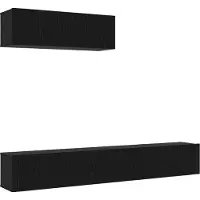 vidaXL TV-Schrankset 3 pcs Schwarz Eichen-Optik Holzwerkstoff