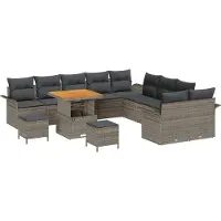 vidaXL Garten-Sofa-Set 13 stk. 12-Sitzanzahl Grau