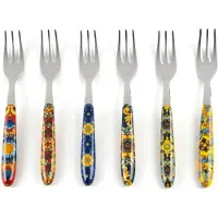 Excelsa Set mit 6 Vorspeise-/Dessertgabeln Trinacria Stahl 15x1,5x2 cm Bunt