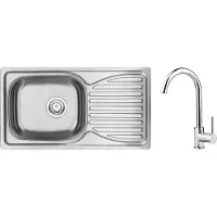 Deante Stahl Spüle Mit 1 Becken Wasserhahn Und Abtropffläche