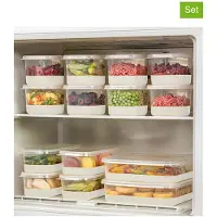 Hermia Concept , 8A4B2C - Grey, Kühlschrank-Organizer-Set (14-teilig), 100 % KUNSTSTOFF, Grau, 10,8 x 10,8 x 8,8 cm