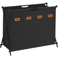 Songmics Wäschekorb 155 Liter mit 4 Fächern tintenschwarz LCB140B01