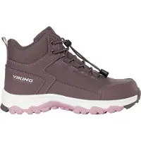 Viking Akkarvik Mid SL WP Gefütterte Kinder Sneaker, Plum/Pink, 34, Kinderschuhe