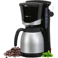 Clatronic Kaffeemaschine mit Thermoskanne | für 8-10 Tassen Kaffee | Filterkaffeemaschine | 1 Liter | Filterkaffeemaschine | KA 3327 schwarz