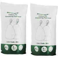 Songmics Robuste Müllbeutel, Müllbeutel mit Schiebebändern für Küchenmülleimer, 30 l, vorgetrennt, Beutelcode 30A, 2 Rollen, 90 Stück, weiß KRB30A02