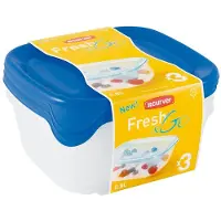 Curver Set mit 3 F&G-Lebensmittelbehältern, 0,8 l, blau-transparent