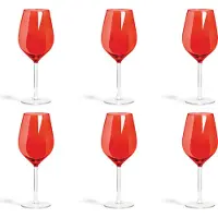 Excelsa Set Von 6 Gläser Color Wine Glas 7,5x7,5x23 cm Rot