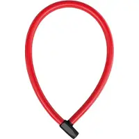 ABUS Kabelschloss 4408K - 65 cm langes Stahlkabel mit Kunststoffummantelung - Fahrradschloss mit -Sicherheitslevel 2 - Rot