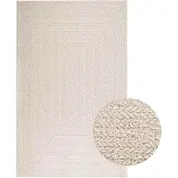 vidaXL Teppich ZIZUR Creme 160x230 cm Jute-Optik Indoor und Outdoor