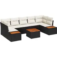 vidaXL Garten-Sofa-Set 8 stk. Schwarz Poly Rattan