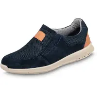 Jomos Herren Slipper Vesuvio 324398-913-80425 blau, Gr. 41 - 46, Nubukleder,Wechselfußbett,Weite H