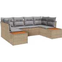 vidaXL Gartensofa-set 6 stk. 6-Sitzanzahl Beige und Hellgrau