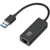 LevelOne USB-0401 Gigabit USB Netzwerkadapter, Kabelgebunden, USB, Ethernet, 1000 Mbit/s, Schwarz