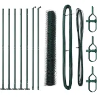 vidaXL Sechseckzaun mit Betonsockel 10 x 1,2 m PVC-beschichteter Stahl