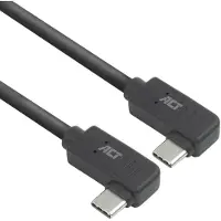 ACT USB 3.0 10 Gbit/s 60 W USB Type-C (links/rechts abgewinkelt) auf USB Type-C (links/rechts abgewinkelt) Kabel, 1 Meter, 1 m, USB C, USB C, USB 3.2 Gen 2 (3.1 Gen 2), 10 Gbit/s, Schwarz