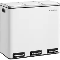 Songmics Mülleimer Küche Mülltrennsystem 3 Fächer Wolkenweiss