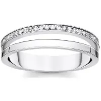 Thomas Sabo Ring Doppel Weisse Steine Silber