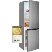 Exquisit Kühl-Gefrierkombination KGC231-60-E-050C inoxlook | 157 l Nutzinhalt | 4-Sterne-Gefrieren | Alarm