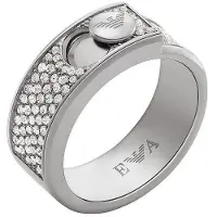 Emporio Armani Ring - Emporio Armani Stainless Steel with Crystals Sette - Gr. 50 - in Silber - für Damen