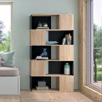 Symbiosis »Rossio« Bücherregal Schwarz 98x180x33 cm