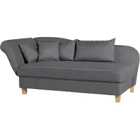 Max Winzer Recamiere mit Armteil links klappbar Selma - Flachgewebe graphit - Maße: 190 / 210 x 88 x 82 cm
