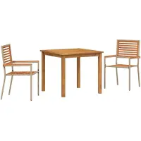 vidaXL Garten Essgruppe 3 pcs Beige Massivholz Akazie
