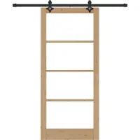 vidaXL Schiebetür ORKDAL Natürlich und Schwarz 93 x 211 cm