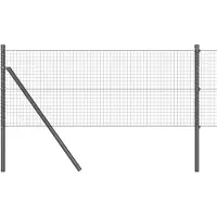 vidaXL Geschweißter Drahtzaun, bodenverankert 50 x 0,5 m Grau Netz