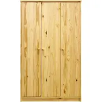 SIT Möbel Kleiderschrank | 3 Türen | Kiefer-Holz massiv | Natur | B 107 x T 50 x H 175 cm | 19001-30 | Serie SCHRANK