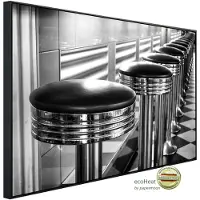 Papermoon Infrarotheizung »EcoHeat - Diner Hocker Schwarz + Weiss«, Matt-Effekt - bunt