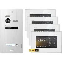 Balter EVO HD Unterputz Silber 4x7" Monitor Weiß Video Türsprechanlage Set 1 Teilnehmer