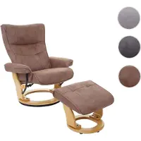 MCA Relaxsessel Montreal, Fernsehsessel Hocker, Stoff/Textil 130kg belastbar antikbraun, naturbraun
