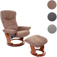 Robas Lund MCA Relaxsessel Hamilton, Fernsehsessel Hocker, Stoff/Textil 130kg belastbar antikbraun, honigfarben