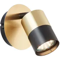 Brilliant Wandspot 1-flammig HxBxL 11,5x10x14,8 cm messing gebürstet/schwarz