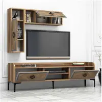 Skye Decor , Samba - Blue, TV-Einheit, Nussbaum, 100 % MELAMINBESCHICHTETE SPANPLATTEN, 180 x 35 x 52 cm