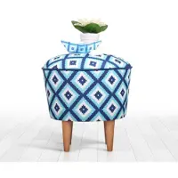 Atelier Del Sofa | Hocker Sky blau Mikrofaser 42x42x42 cm | NADUVI
