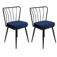 Skye Decor , Yldz-944 V2, Stuhlset (2 Stück), Dunkelblau, 100 % METALL, 43 x 42 x 82 cm