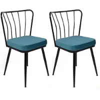 Skye Decor , Yldz-952 V2, Stuhlset (2 Stück), Blau, 100 % METALL, 43 x 42 x 82 cm