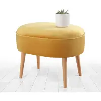 Atelier Del Sofa | Hocker Moile Samt gelb Leinen 63x47x44 cm | NADUVI
