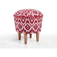 Atelier Del Sofa | Hocker Kor rot Mikrofaser 42x42x42 cm | NADUVI