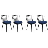 Skye Decor , Yıldız-944 V4, Stuhlset (4 Stück), Dunkelblau, 100 % METALL, 43 x 42 x 82 cm