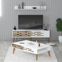 Skye Decor , Valensiya 140 - White, Wohnzimmermöbel-Set, Weiß, 100 % MELAMINBESCHICHTETE SPANPLATTEN, 140 x 45 x 35 cm